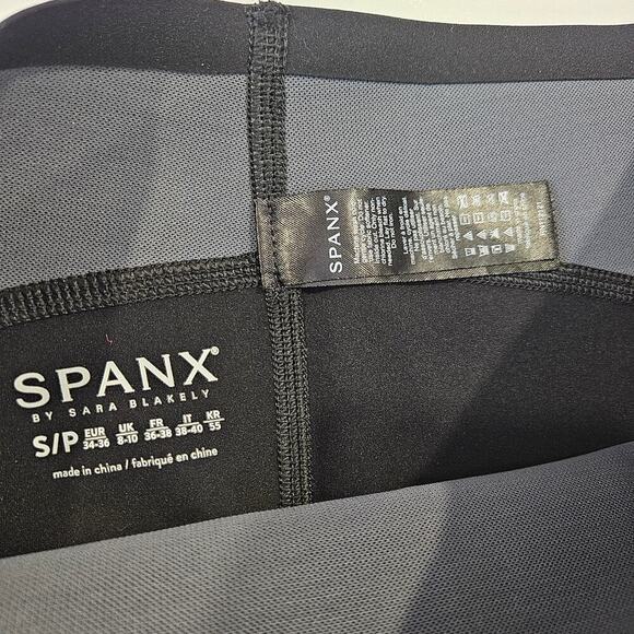 SPANX Black Moto Ponte Faux Leather Leggings - Small - Picture 6 of 6